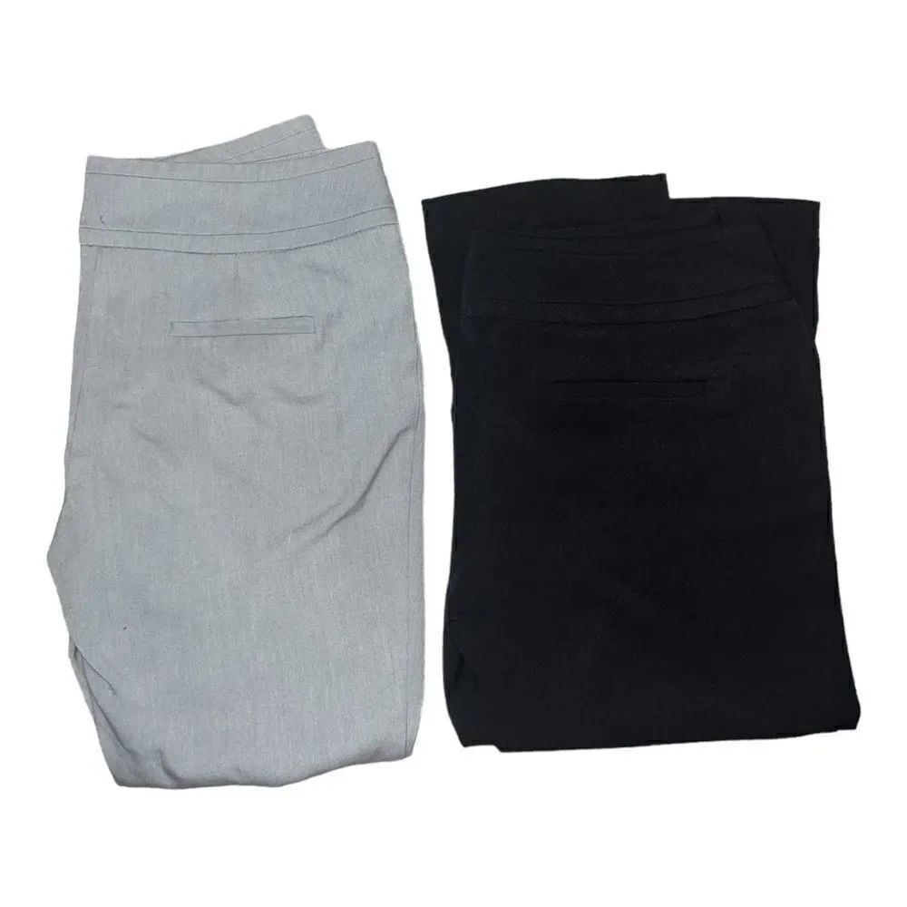 Maurice's Womens Lot of Two Cropped Dress Pants Gray Black Size 3/4 EUC